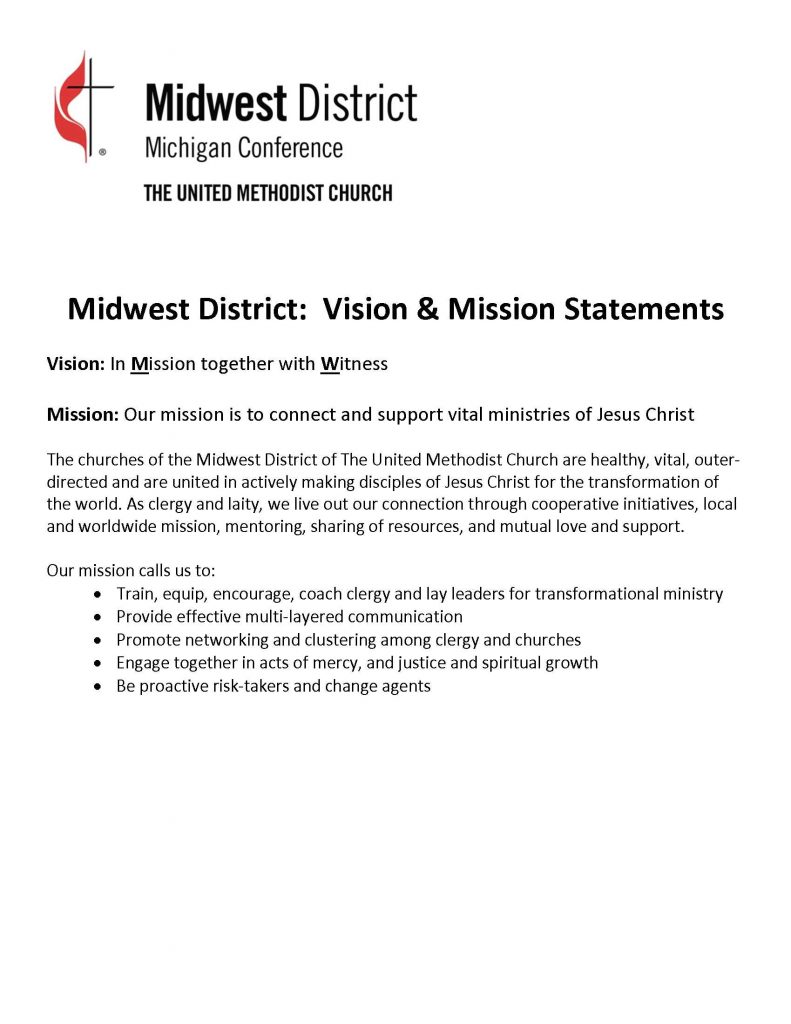 Midwest District vision and mission statements