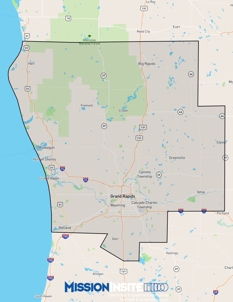 Map-Midwest District Area of MI Midwest District Boundaries